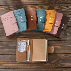 Personalized Leather Journal and Organizer, Travelers Notebook Cover, Handmade Journal Cover, Field Notes Cover, Personalized Gift for Him
