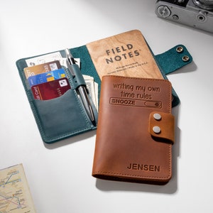 Personalized Gifts for Men, Leather Journal Cover, Travelers Notebook Cover, Field Notes Cover, Leather Notebook Cover