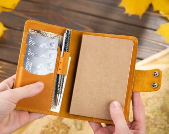 Custom Leather Notebook Cover, Personalized Notepad Holder, Handmade Cover for Journals, Customized Gift