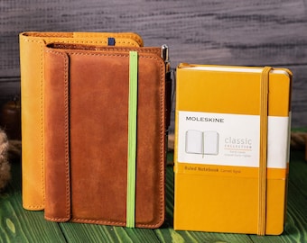 Moleskine Cahier Leather Journal Cover, Notebook Cover for Hobonichi, Moleskine, Leuchtturm1917, Personalized Journal Cover for Men/Women