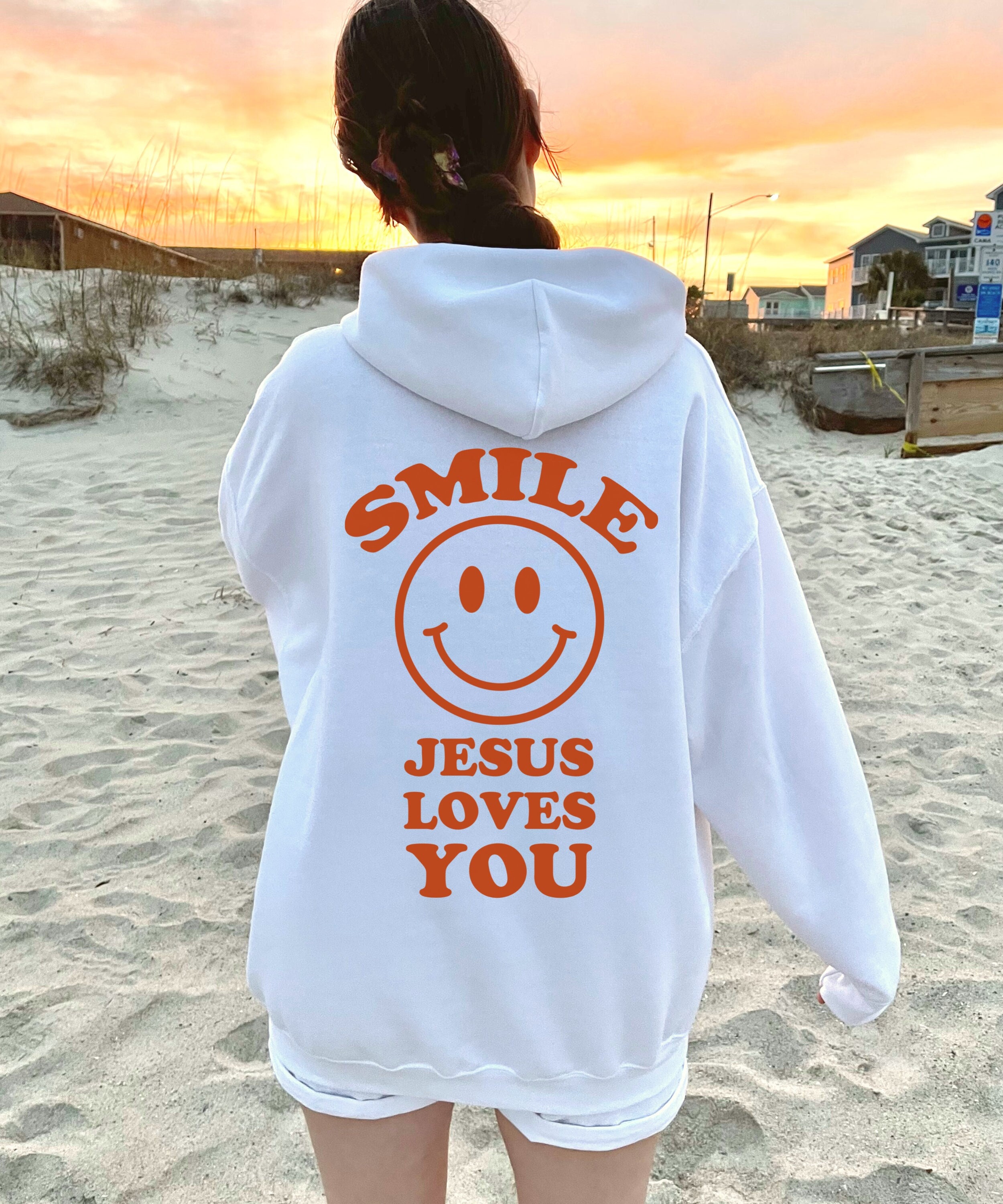 Smile Jesus Loves You Hoodie Christian Merch Jesus Hoodie With