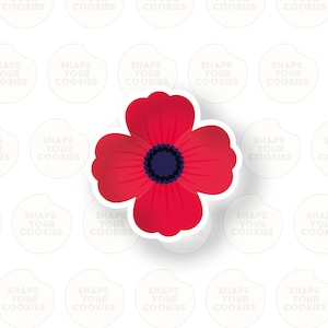 Poppy seed flower Cookie Cutter, cookies cutters edges, remembrance day.