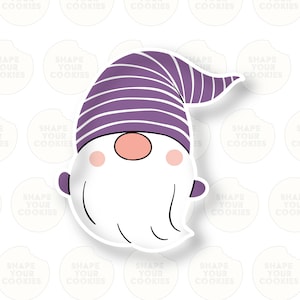 Gnome no. 2 cookie cutter, royal icing decorations