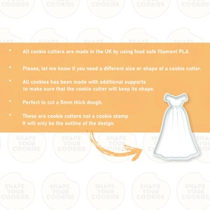 Wedding dress cookie cutter, wedding cookies