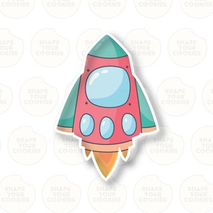 Rocket cookie cutter, clay cutter or fondant cutter. Birthday decoration.