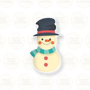 Emporte-pièce bonhomme de neige, fondant et emporte-pièce en argile. Biscuits de Noël.