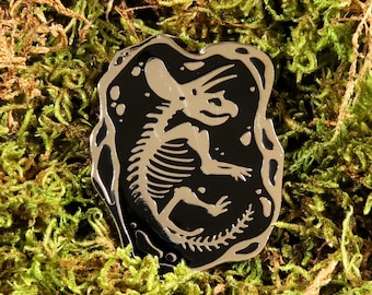 Triceratops Skeleton - Hard Enamel Pin - Dinosaur Pin