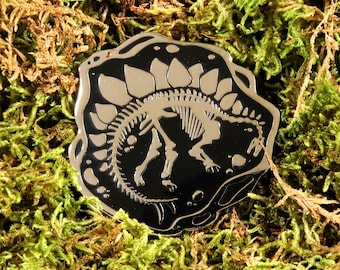 Stegosaurus Skeleton - Hard Enamel Pin - Dinosaur Pin