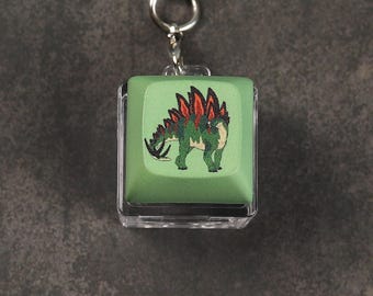Stegosaurus Keycap Keychain - Stego Keycap - Clicky Keychain - Fidget toy