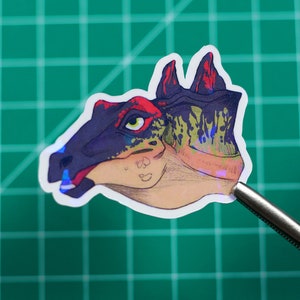 Naklejka Stegosaurus Dinozaur - Ręcznie robiona - Winyl - Błyszczący blask zdjęcie 1