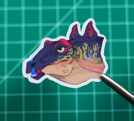 Stegosaurus Sticker Dinosaur - Handmade - Vinyl - Shiny sparkle