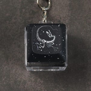 Raptor Skeleton Keycap Schlüsselanhänger: Clicky Fidget Spielzeug