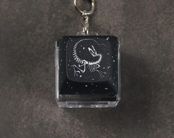 Raptor Keycap Keychain -Skeleton Keycap - Clicky Keychain - Fidget toy - Excavation Paleontology