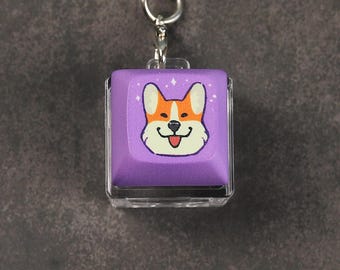 Corgi Keycap Keychain - Dog Keycap - Clicky Keychain - Fidget toy