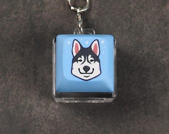 Husky Keycap Keychain - Dog Keycap - Clicky Keychain - Fidget toy