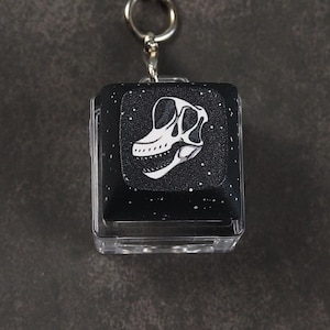 Brachiosaurus Skull Keycap Keychain: Clicky Fidget Toy