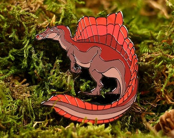 Red Spinosaurus - Metal Pin - Dinosaur