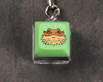 Bearded Dragon Keycap Keychain - Lizard Keycap - Clicky Keychain - Fidget toy