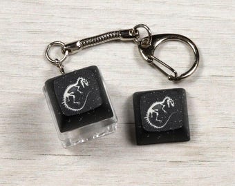Dinosaur Keycap - Allosaurus Skeleton - Clicky Keychain - Fidget toy - Excavation Paleontology