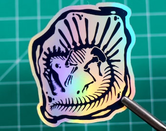 Holo Spinosaurus Skeleton Sticker - Handmade - Vinyl