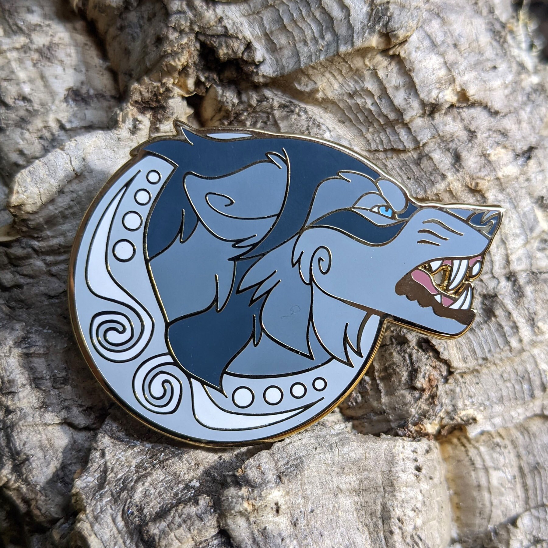 Nordic Wolf Set Pins Fenrir Hati Skoll Hard Enamel Pin Etsy