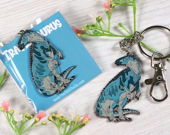 Shantungosaurus  I  Hard Enamel Keychain  I  Metal  I  Dinosaur Keychain