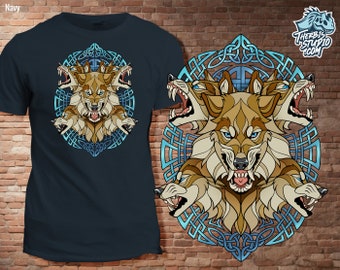 Nordic Wolf Tshirt  I  Unisex  I  Wolves  I  Golden  I  Odin  I  Celtic