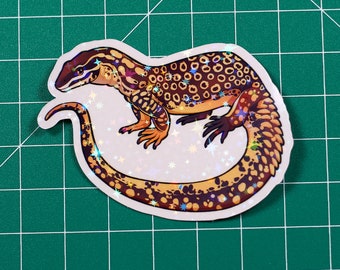 Ackie Monitor Sticker - Spiny Tailed - Handmade - Reptile - Vinyl - Shiny sparkle