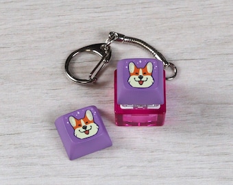 Corgi Keycap - Dog Keycap - Clicky Keychain - Fidget toy