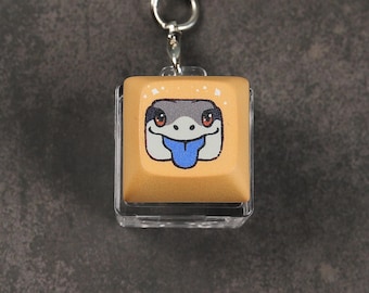 Skink Keycap Keychain - Blue Tongue Skink - Clicky Keychain - Fidget toy