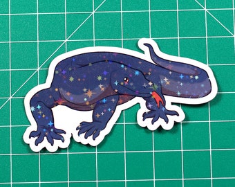 Asian Water Monitor Sticker - Big lizard - Handmade - Reptile - Vinyl - Shiny sparkle