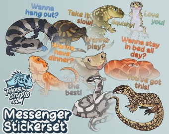 Messenger Reptile Stickerset - Whatsapp - Telegram - Discord