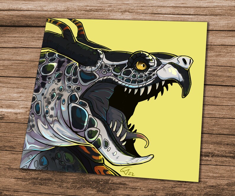 Square Art Print - Snapping Turtle - Etsy