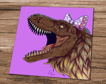 Square art print - Bowtie Raptor Lady