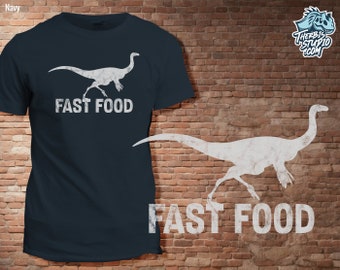 Funny Dinosaur Tshirt  I  Unisex  I  Gallimimus  I  Fast Food