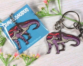 Parasaurolophus  I  Hard Enamel Keychain  I  Metal  I  Dinosaur Keychain