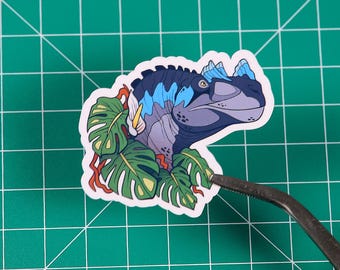Ceratosaurus Portrait Sticker - Handmade - Dinosaur - Vinyl