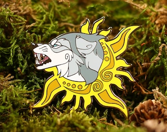 Skoll Pin - Hard Enamel Pin - Metal - Wolf - Nordic