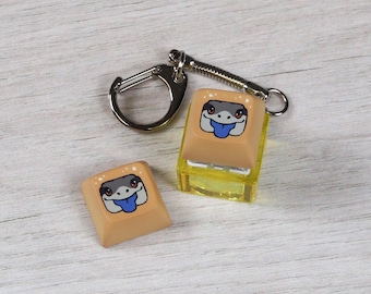 Skink Keycap - Blue Tongue Skink - Clicky Keychain - Fidget toy