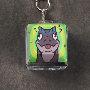 Derpy Dino Clicky Keycap Keychain - Fidget Toy