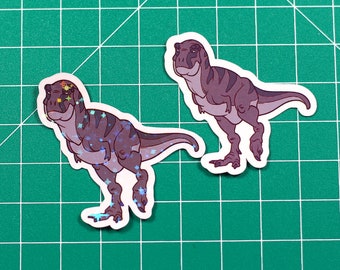 Tyrannosaurus Sticker - 2 variants - Handmade - Vinyl - Shiny sparkle