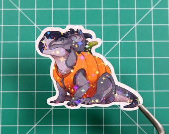 Halloween Dinosaur Sticker - Pumpkin Pachyrhinosaurus