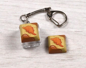 Dinosaur Keycap - Nugget Stegosaur Dino - Clicky Keychain - Fidget toy