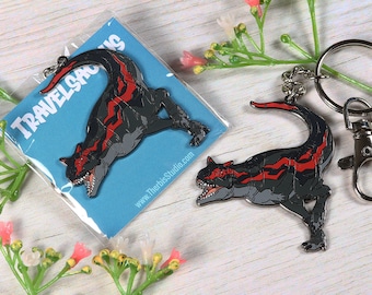 Carnotaurus  I  Hard Enamel Keychain  I  Metal  I  Dinosaur Keychain