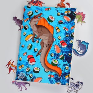 Herbruikbaar stickerboek - stickerboek dinosaurus - Spinosaurus - Sushi