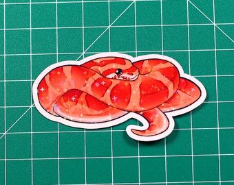 Cornsnake Sticker - Cute snake - Handmade - Reptile - Vinyl - Shiny sparkle