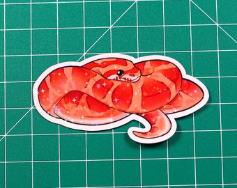 Cornsnake Sticker - Cute snake - Handmade - Reptile - Vinyl - Shiny sparkle