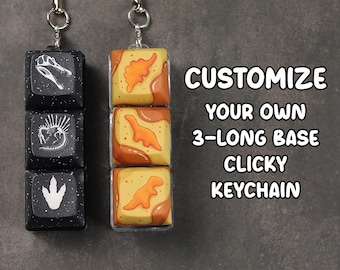 3 Keys long Clicky Keychain - Customize your own - Fidget toy - Soothing toy