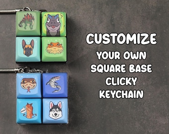 Square Clicky Keychain - Customize your own - Fidget toy - Soothing toy