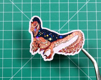Halloween Dinosaur Sticker - Vampire Feathered Raptor